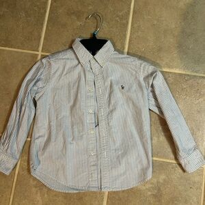 Ralph Lauren Blue Striped Kids Button Down Shirt